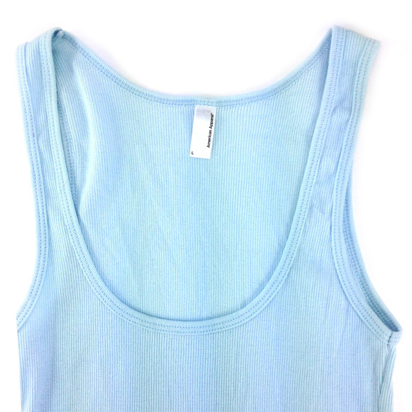 AMERICAN APPAREL Blue RACERBACK Rib Knit Tank Top - Picture 2 of 2